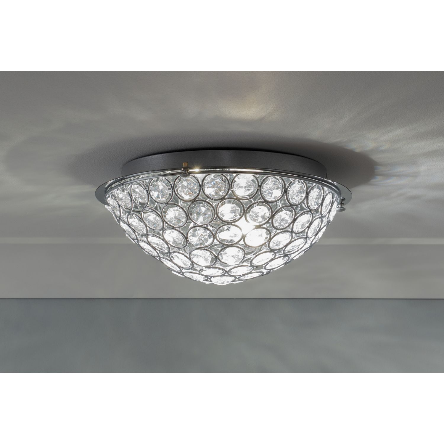 Argos Home Amelia flush ceiling light chrome glass beads 30cm - British product
