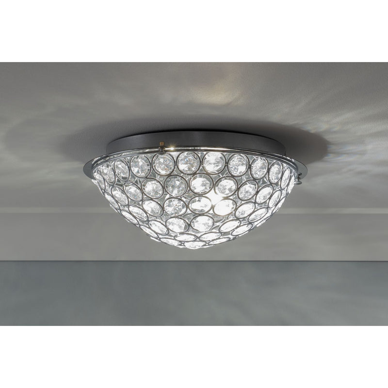 Argos Home Amelia flush ceiling light chrome glass beads 30cm - British product