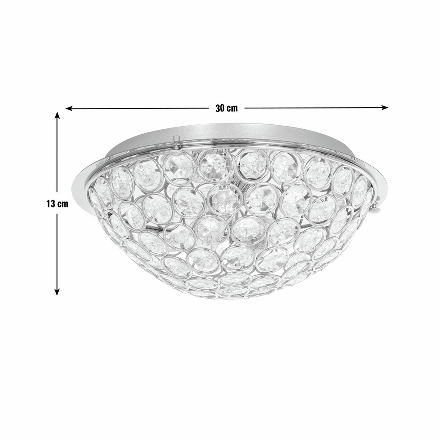 Argos Home Amelia flush ceiling light chrome glass beads 30cm - British product