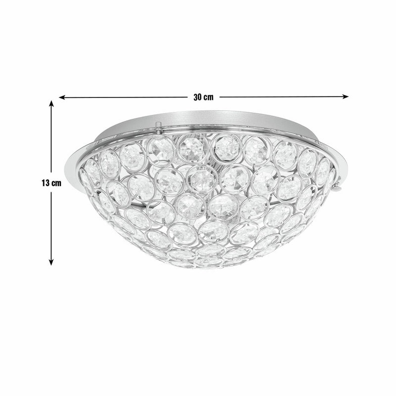 Argos Home Amelia flush ceiling light chrome glass beads 30cm - British product