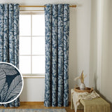 Habitat blackout curtains leaf pattern blue 117x137cm - British product
