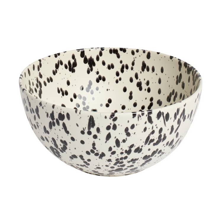 Habitat black splatter stoneware salad bowl 22cm, UK version