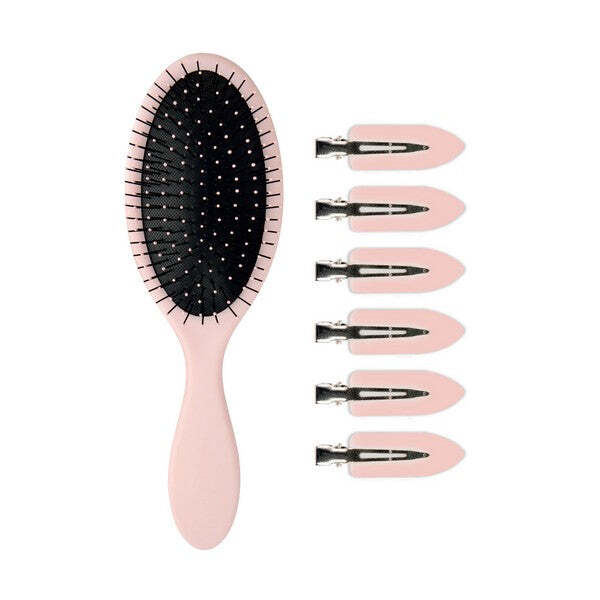 Brushworks Luxury Hair Styling Set Pink Clips With Brush - British product