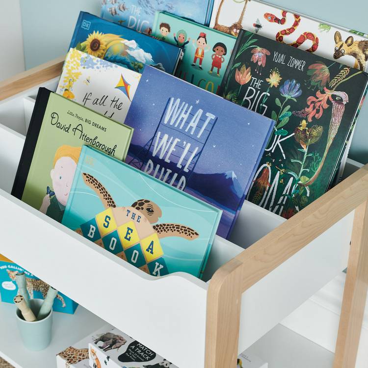 Great Little Trading Company Beanstalk white children's bookcase 47cm (British brand)