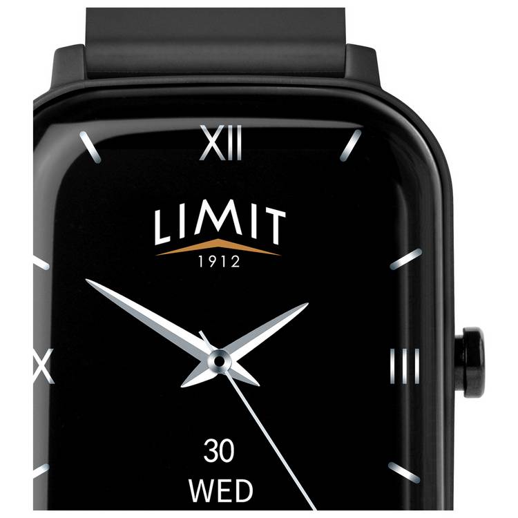Limit smart watch with black silicone strap (British brand)