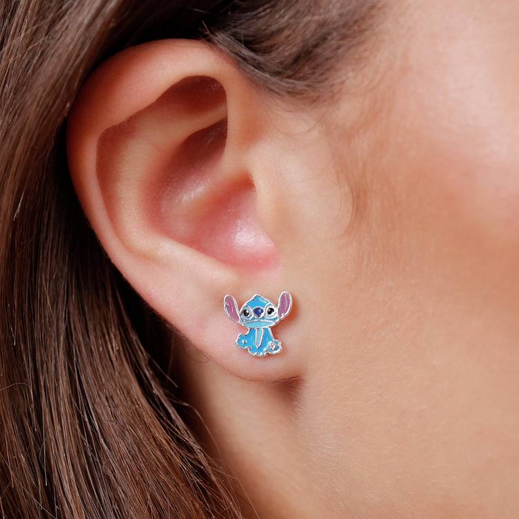Disney Stitch cubic zirconia stud earrings 11.2mm, imported from the UK