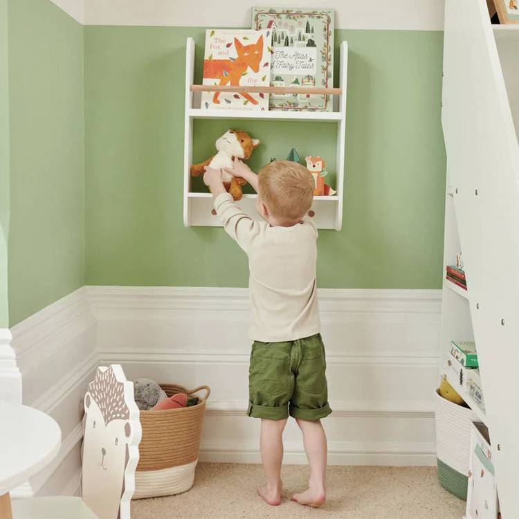 Great Little Trading white display wall shelf (British brand)