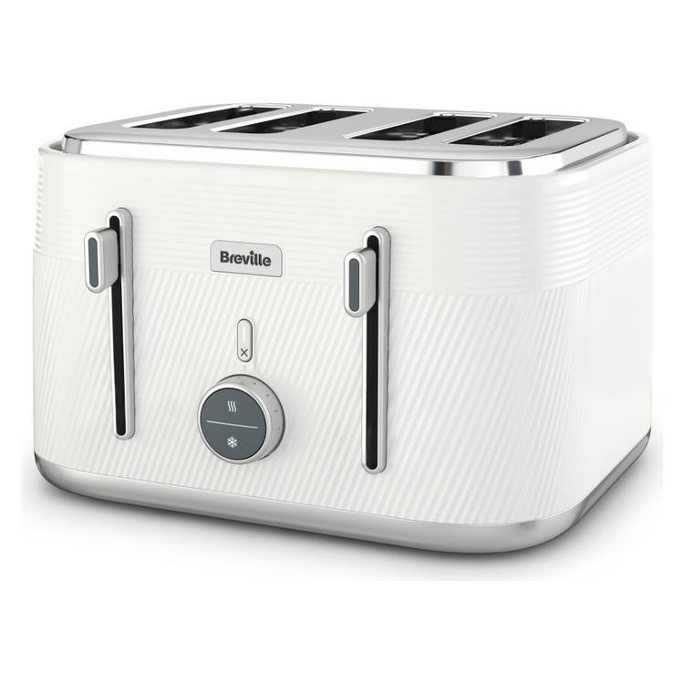 Breville Obliq 4-slice toaster white, UK version
