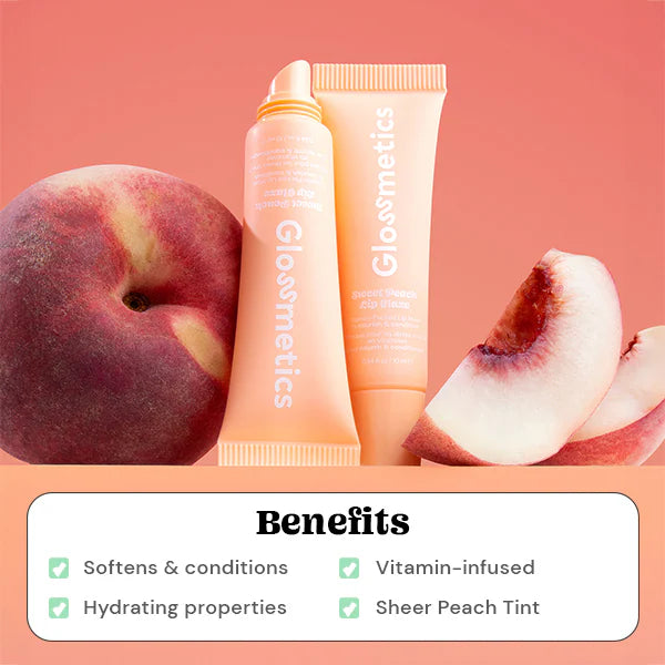 DNR Glossmetics Peptide Lip Glaze Peach 10ml - British product