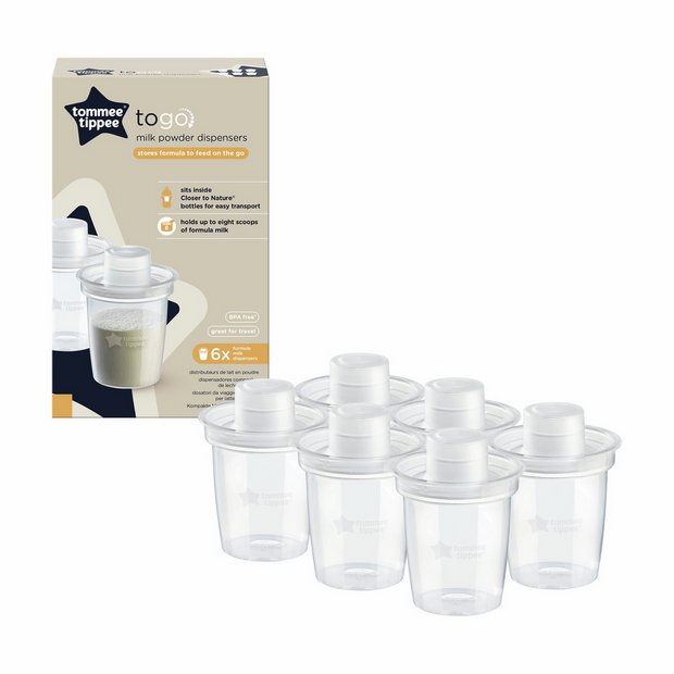 Tommee Tippee milk powder dispensers To Go x6, imported from the UK