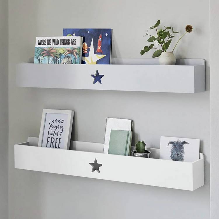 Great Little Trading Company white wall mounted book ledge (British brand)
