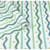 Arthouse Squiggle Stripe wallpaper blue green roll, UK version