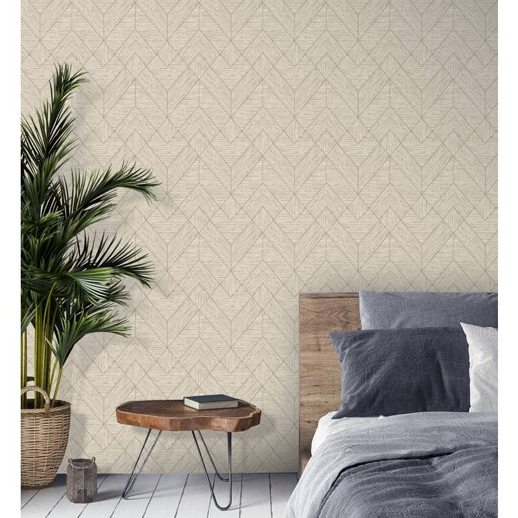 Arthouse Esselle wallpaper wood grain geometric gold, UK version