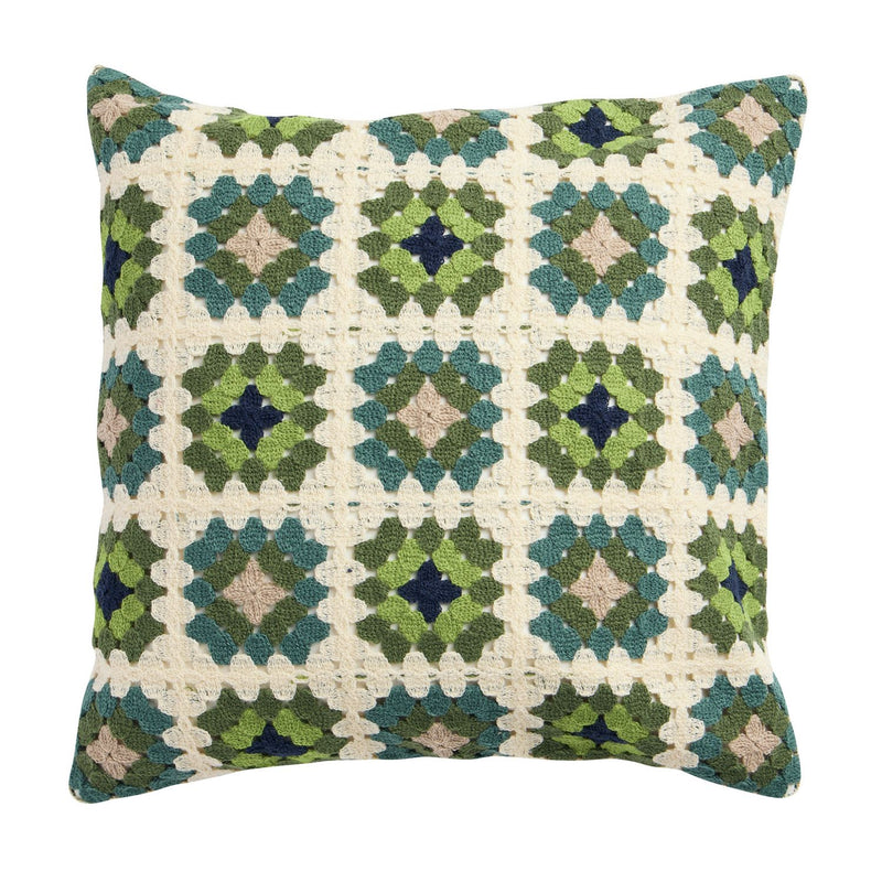 Argos Home crochet cushion green 43x43cm, UK version