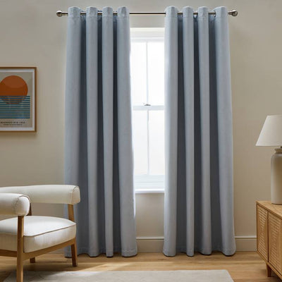 Argos Habitat Blackout Eyelet Curtains Sky Blue 117x137cm- Buy online at McGrocer