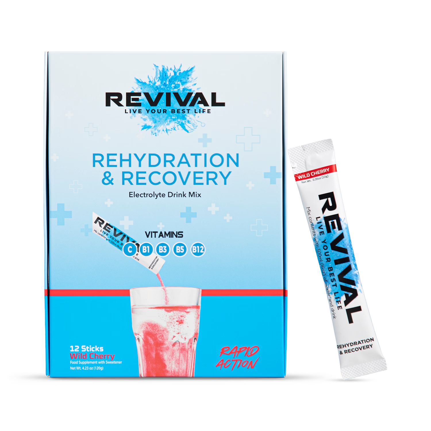 Revival Wild Cherry hydration powder 12 pack, UK version