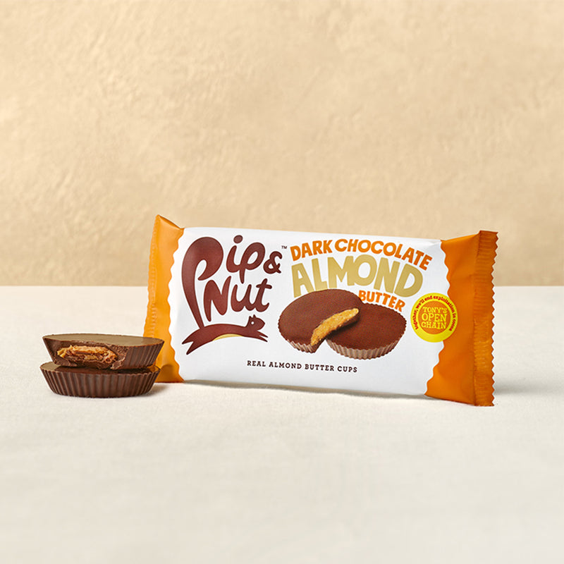 Pip & Nut dark chocolate almond butter cups 31g, imported from the UK