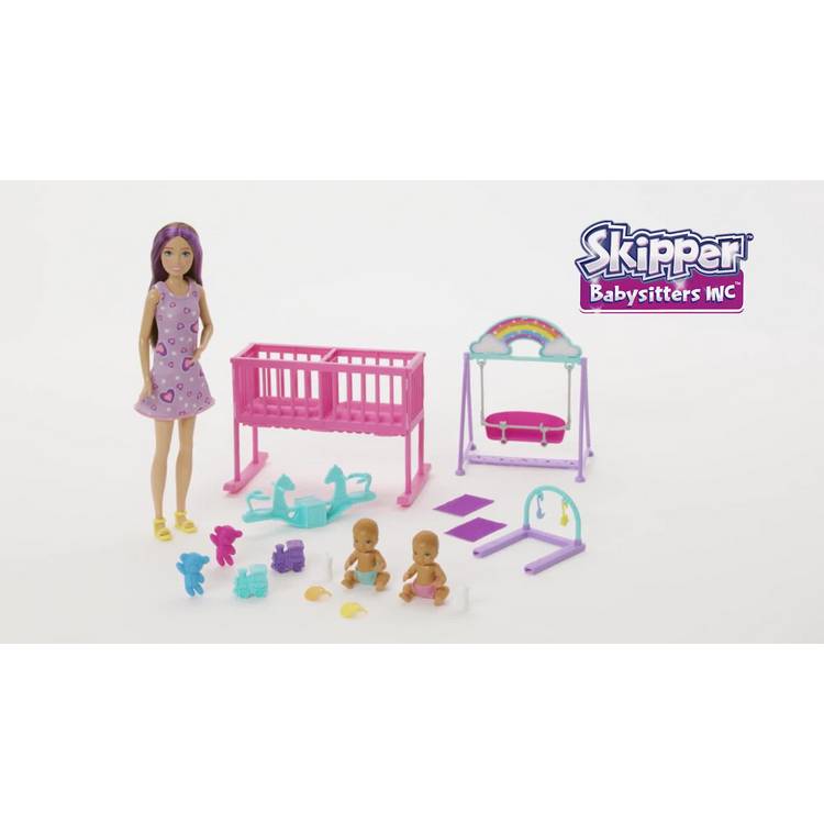 Barbie nursery playset with twin babies, imported from the UK
