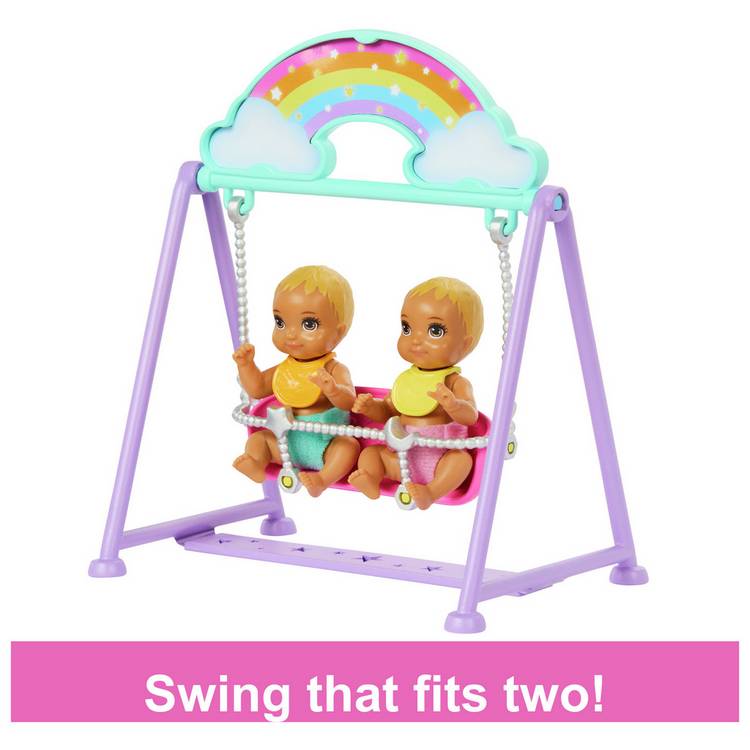 Barbie nursery playset with twin babies, imported from the UK