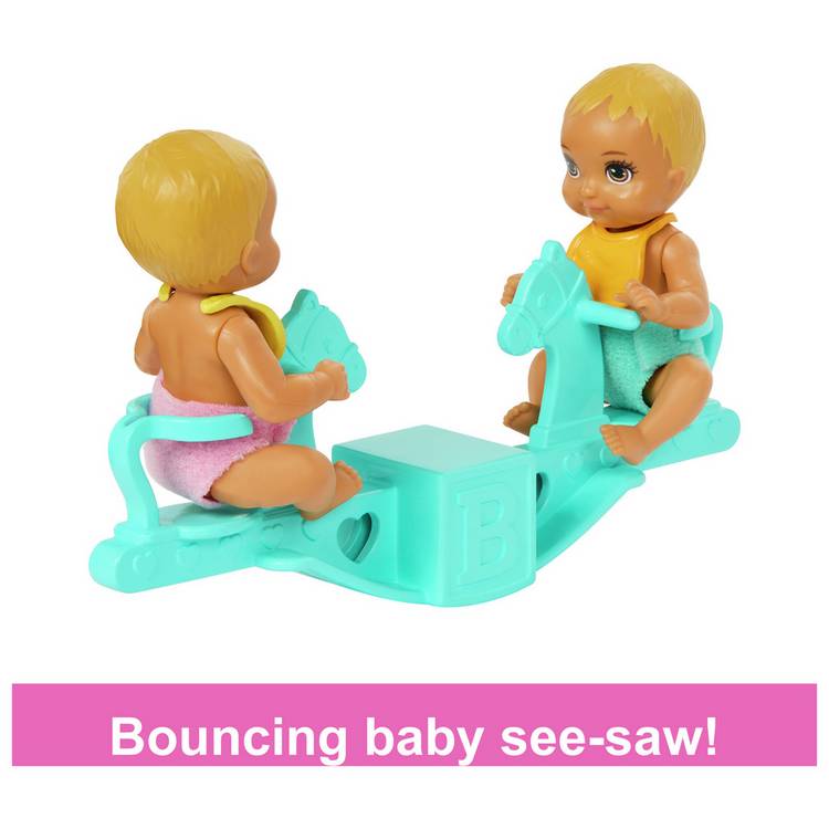 Barbie nursery playset with twin babies, imported from the UK