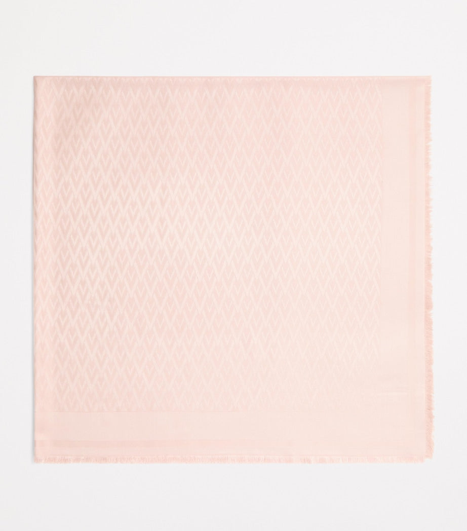 Valentino Garavani silk wool Toute La V shawl 140cm, UK version