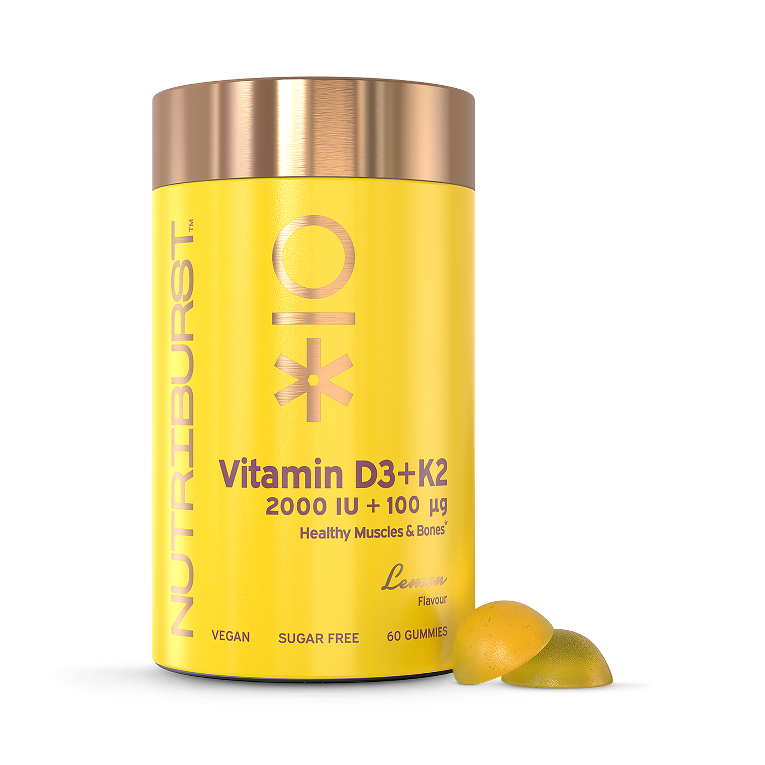 Nutriburst vitamin D3 K2 gummies 60 count, imported from the UK