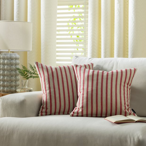 Habitat red stripe cushion covers 43x43cm (British brand)
