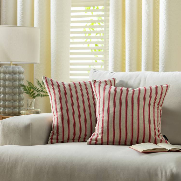 Habitat red stripe cushion covers 43x43cm (British brand)