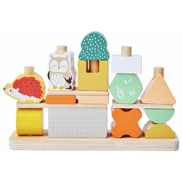 Chad Valley Woodland Shape Stack 17 wooden blocks - British product