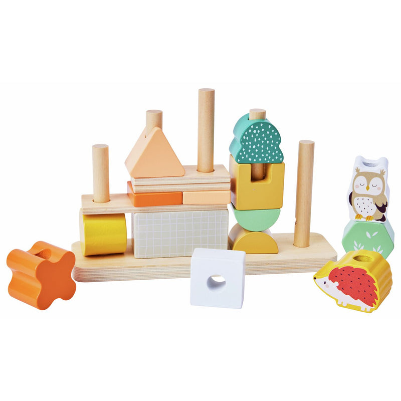 Chad Valley Woodland Shape Stack 17 wooden blocks - British product