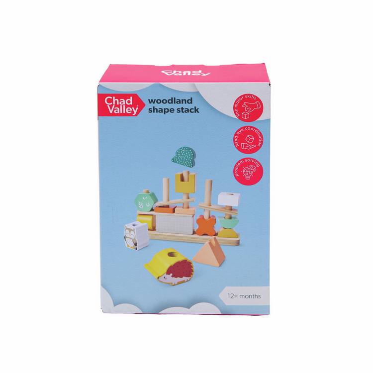 Chad Valley Woodland Shape Stack 17 wooden blocks - British product