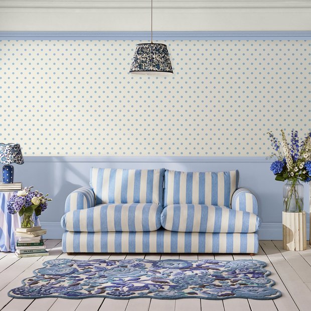 Cath Kidston Button Spot Blue wallpaper (British brand)