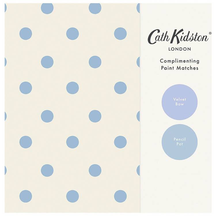 Cath Kidston Button Spot Blue wallpaper (British brand)
