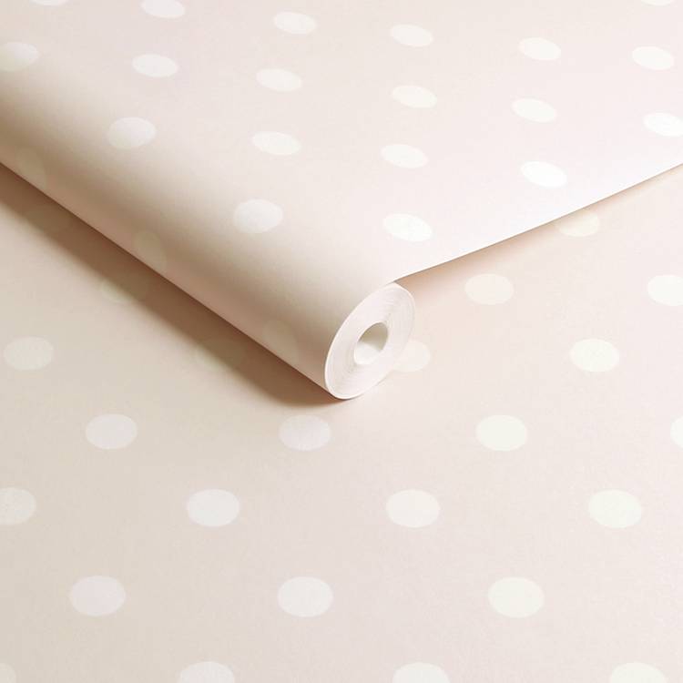 Cath Kidston Button Spot Pink wallpaper roll, imported from the UK