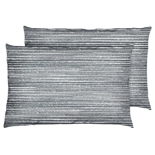 Habitat pillowcase pair grey striped 75x50cm, UK version