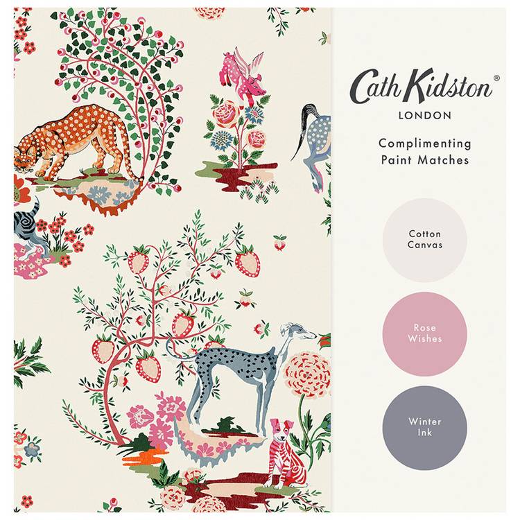 Cath Kidston Painted Kingdom wallpaper, imported from the UK