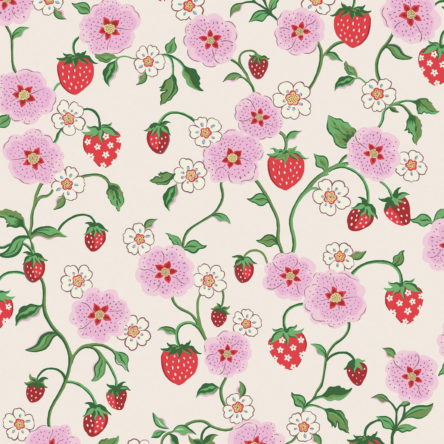 Cath Kidston Strawberry Spring wallpaper matt finish (British brand)