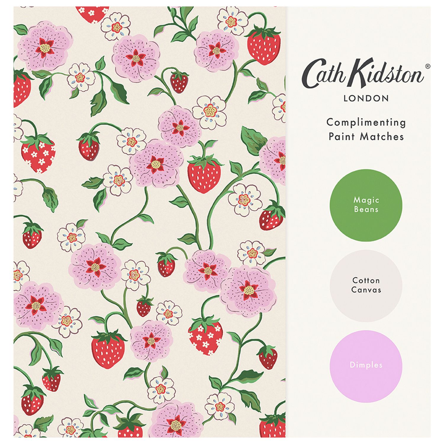Cath Kidston Strawberry Spring wallpaper matt finish (British brand)