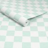 Envy mint green check wallpaper roll (British brand)