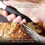 Tower soft grip bread knife black and silver 20cm, imported from the UK