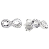 Revere sterling silver diamond infinity studs 0.02ct, UK version