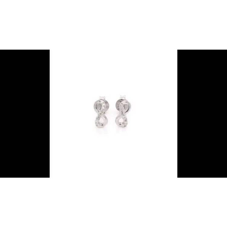 Revere sterling silver diamond infinity studs 0.02ct, UK version