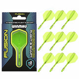Winmau Fusion dart flight and shaft in neon yellow - British product