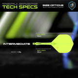 Winmau Fusion dart flight and shaft in neon yellow - British product