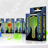 Winmau Fusion dart flight and shaft in neon yellow - British product