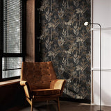 Superfresco Solstice wallpaper black and gold 52cm x 10m (British brand)