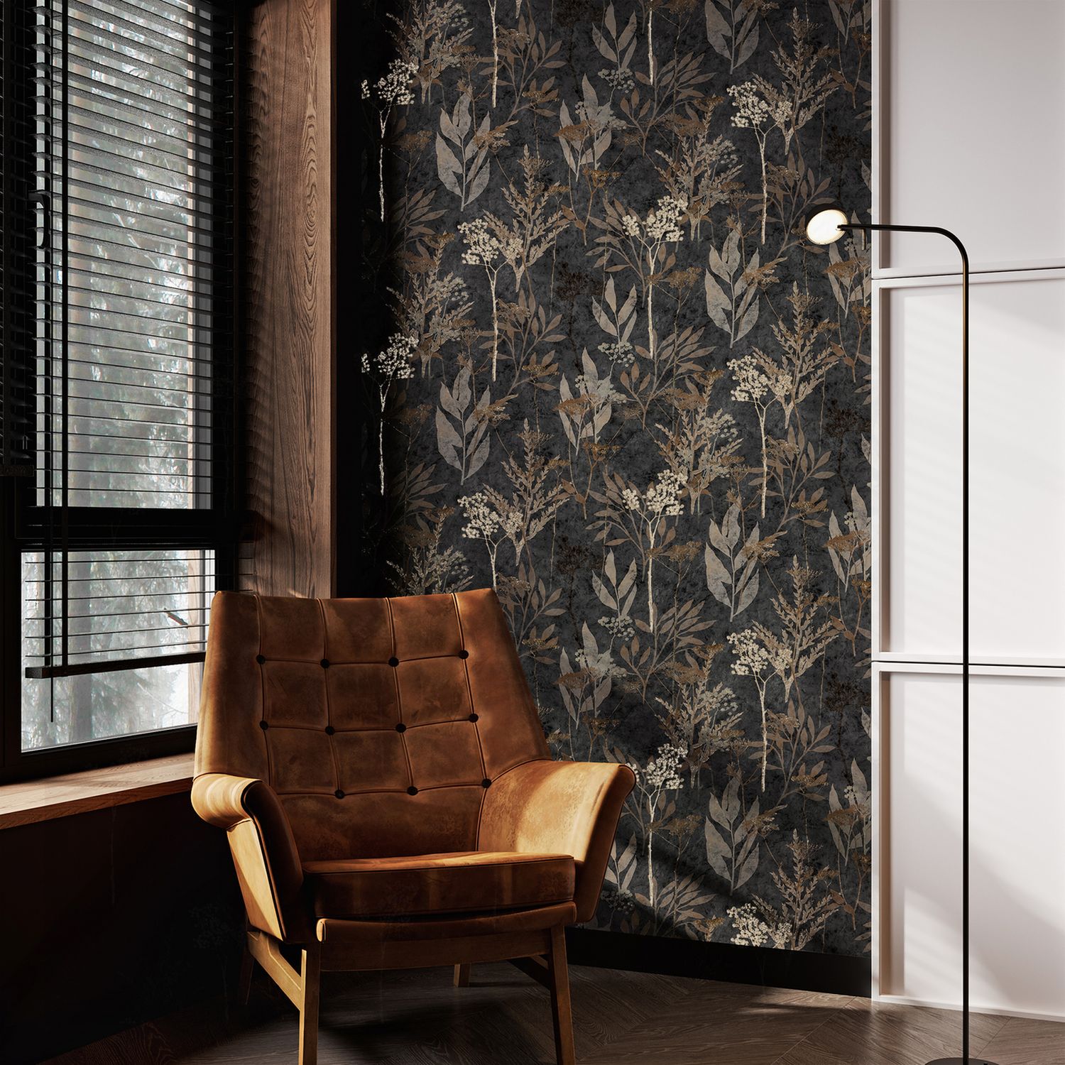 Superfresco Solstice wallpaper black and gold 52cm x 10m (British brand)