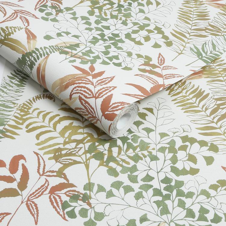 Superfresco Temptation Sunrise wallpaper tropical leaf design, UK version