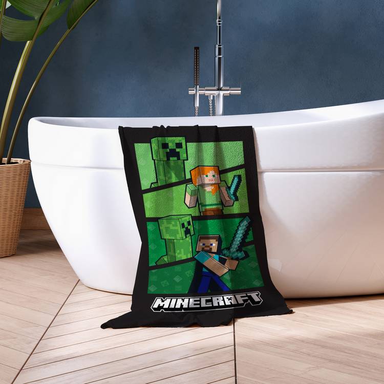Minecraft beach towel green 140x70cm - British product