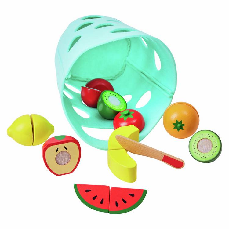 Chad Valley Wooden Fruit Set sliceable toy - British product
